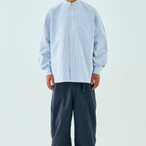 LIBERATURS OXFORD STRIPE LS BUTTON UP - BLUE / WHITE