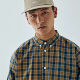 LIBERATURS PLAID LS BUTTON UP SHIRT - BROWN / NAVY