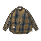 LIBERATURS PLAID LS BUTTON UP SHIRT - BROWN / NAVY