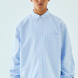 LIBERATURS OXFORD STRIPE LS BUTTON UP - BLUE / WHITE