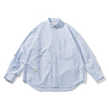 LIBERATURS OXFORD STRIPE LS BUTTON UP - BLUE / WHITE