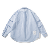 LIBERATURS OXFORD STRIPE LS BUTTON UP - BLUE / WHITE