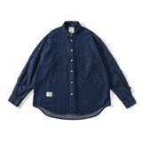 LIBERATURS DARK DENIM LS BUTTON SHIRT - DARK BLUE