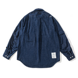 LIBERATURS DARK DENIM LS BUTTON SHIRT - DARK BLUE