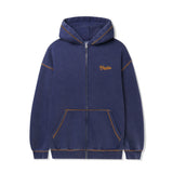 BUTTER JIVE ZIP THRU WASHED HOODIE - BLUE