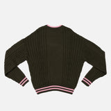 PATTA LOVES YOU CABLE KNITTED SWEATER - BEETLE