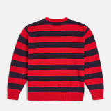 PATTA STRIPED FLAG KNITTED PULLOVER SWEATER - NAVY / RED