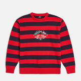 PATTA STRIPED FLAG KNITTED PULLOVER SWEATER - NAVY / RED