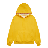 THE WEATHER CHANNEL REVERSIBLE ZIP UP HOODIE - YELLOW / CREAM WAFFLE