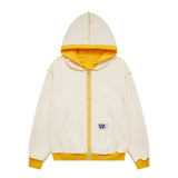 THE WEATHER CHANNEL REVERSIBLE ZIP UP HOODIE - YELLOW / CREAM WAFFLE